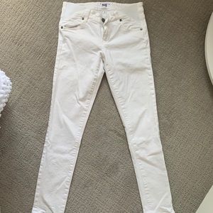 Paige Maternity Skyline Ankle Peg White Jeans
